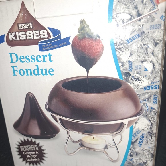 NIB-DARLING Dinner Party FUN! Ceramic Hersheys Dessert Fondue SET - Picture 5 of 6